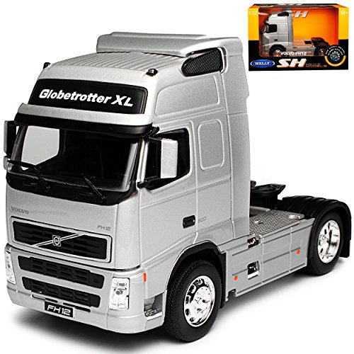 Welly Defekte Verpackung Volvo FH12 Silber Zugfahrzeug LKW Truck 1/32 Modell Auto mit individiuellem Wunschkennzeichen von Welly