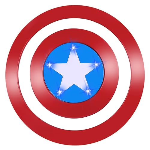 Welmay Captain Shield America Kinder Plastik, Superhelden Kinderkostüm Requisiten Cosplay Rollenspiel Spielzeug für Kinder 5 6 7 8 9+, Jungen Party Geburtstag Geschenk (DP-1 von Welmay