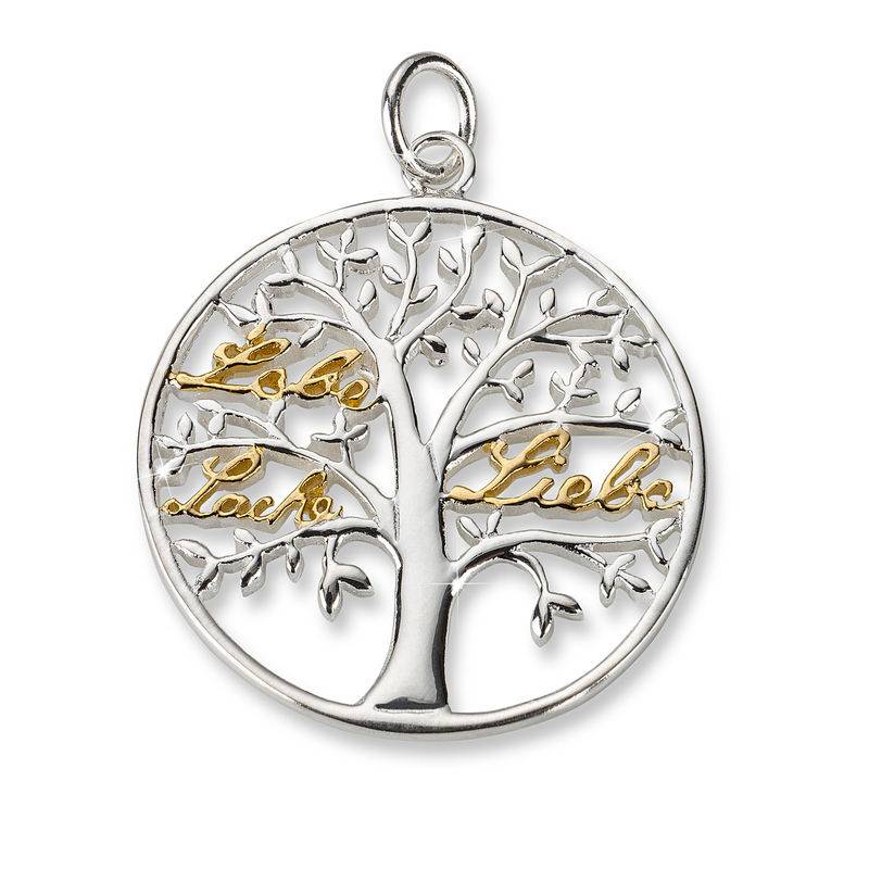 CM Anhänger "Lebensbaum" mit Wording, Bicolor, 925 Silber von Carla Mutoni