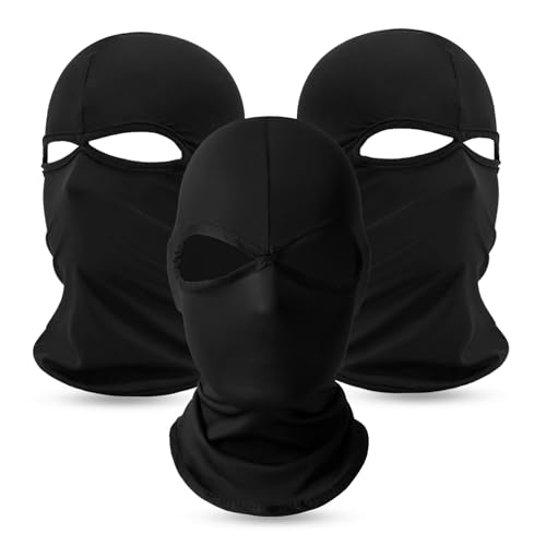 Wendergo 3 Stück Halloween Gesichtslose Maske, Sturmhaube mit 3 Löchern/Sturmhaube 2 loch, Halloween Vollgesichtsmaske für Outdoor Sports Kostüm Cosplay (2 Löchern) von Wendergo