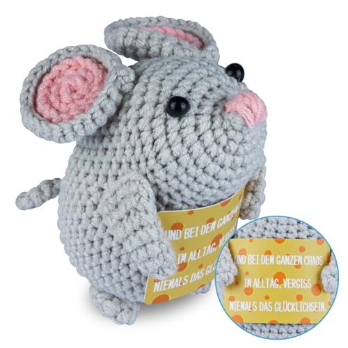 WenmthG Glücksbringer Pocket Hug Maus, Positive kartoffel deutsch - Ersatz, Mutmacher Geschenk, Gute Besserung Geschenk, Glücksbringer Geschenk, Positive Geschenke Maus Puppe 1 St von WenmthG