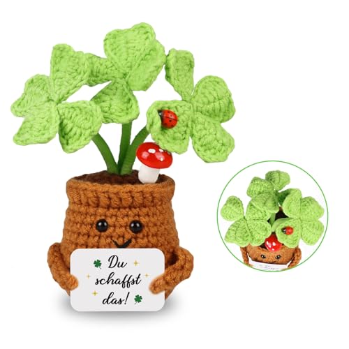 WenmthG Kleiner Glücksbringer Gestrickte Vierblättriges Kleeblatt Ermutigende Geschenke, Dankeschön Geschenke Positive Kartoffel Deutsch Ersatz WenmthG Kleiner Glücksbringer Gestrickte Vierblättriges Kleeblatt Ermutigende Geschenke, Dankeschön Geschenke Positive Kartoffel Deutsch Ersatz von WenmthG