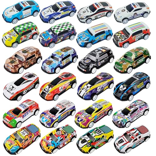 Wennala 24 stück Mini Auto Set Auto Spielzeug Set Mit Rückzug Kleine Spielzeugautos Zufällige Auswahl Spielzeug Autos für Jungen Mädchen Spielzeug Geschenk von Wennala