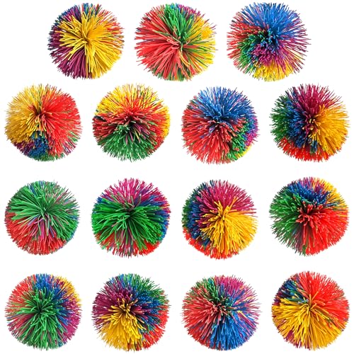 15 Packungen Silikon Sehnige Bälle Monkey Stringy Balls Rainbow Sensory Fidget Stringy Balls Soft Stress and Anxiety Relief Balls Birthday Gifts Party Favors Balls von Wensdr