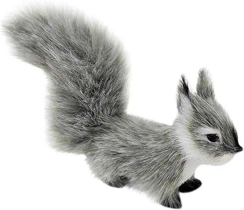 Wentoenapp Grau Mini Simulation Plüsch Eichhörnchen, 30cm Mini Eichhörnchen Gefüllte Weiche Tiere Plüsch für Geschenk Home Decor Place Tischdekorationen Ornament Raumdekorationen Dekorationen von Wentoenapp