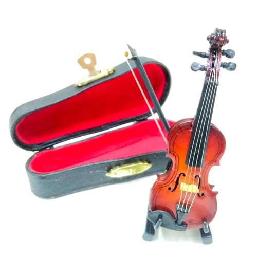 Wenxiufong Violine Miniatur, Holz Mini Violine Modell Simulation Violine Musikinstrument Modell mit Bogen für Home Office Decor von Wenxiufong