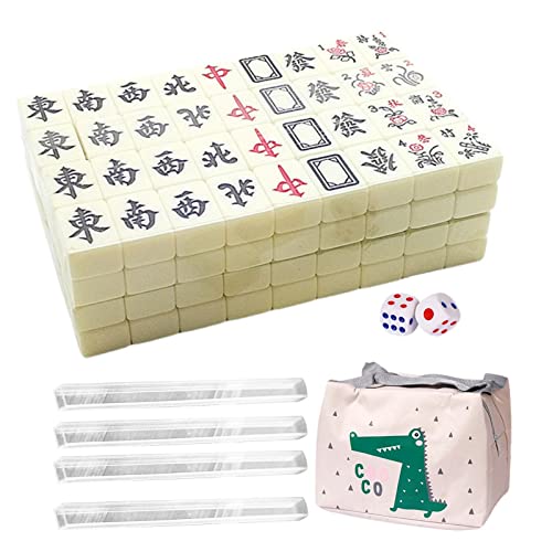 Klassisches Mahjong-Spiel – 1000 G Tragbares Chinesisches Mahjong-Spielstein-Set | Einfach Zu Spielendes Traditionelles Chinesisches Tischspiel | Reise-Mahjong-Set Für Brettspiele, Partyzubehör Und Fa von Weppduk