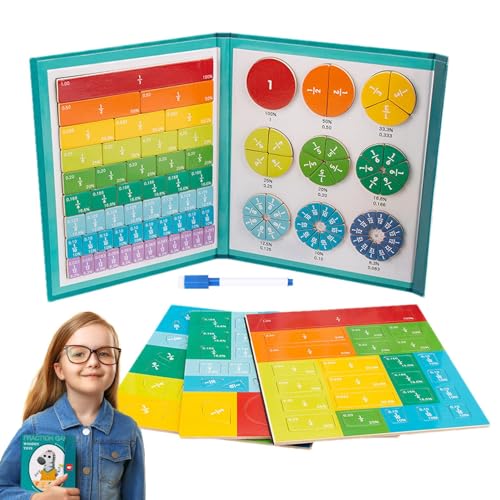 Math Manipulative – Buntes magnetisches Lernpuzzle | Fesselndes Mathe-Spiel, interaktiver Magnetzähler – Mathe-Lehrmittel | Magnetische Bruchkacheln, Mathe-Lehrmittel für Kinder von Weppduk
