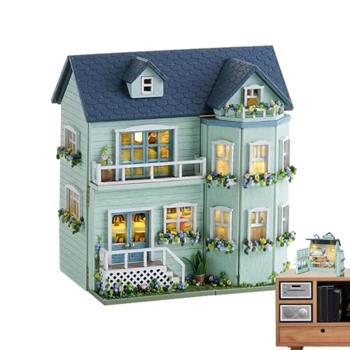 Miniatur-Haus-Set zum Selbermachen, 3D-Holzhaus-Set, , Puppenhaus, Möbel-Set, Geschenke für Familie, Freunde, Ca von Weppduk