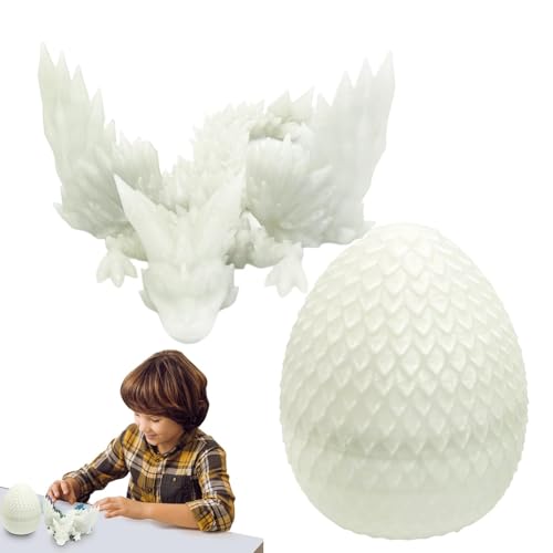 Weppduk 3D-gedrucktes Drachenei, Drachenei-Zappelspielzeug,Crystal Dragon Toys 3D-gedrucktes Geschenkspielzeug | Kreative bewegliche Gelenke Fidget Articulated Home Decor für Drachenliebhaber von Weppduk