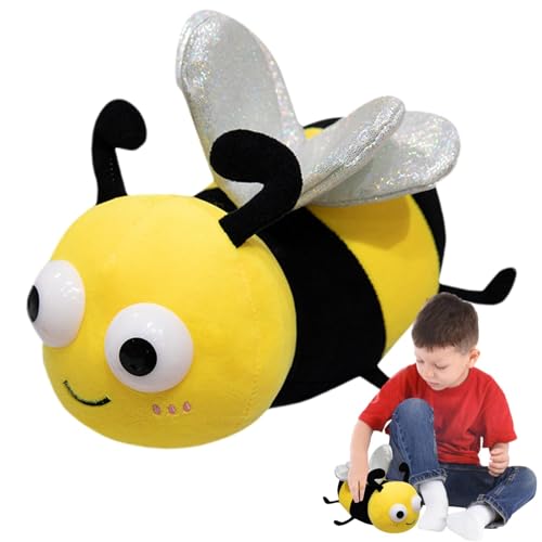 Weppduk Gefülltes Bienenplüschtier, Bienenplüschtier,Leuchtende Cartoon-Bienen-Plüschpuppe | Kleine Bienen-Plüsch-Heimdekoration, weiche Honigbienen-Plüschpuppe für Kinder und Erwachsene von Weppduk