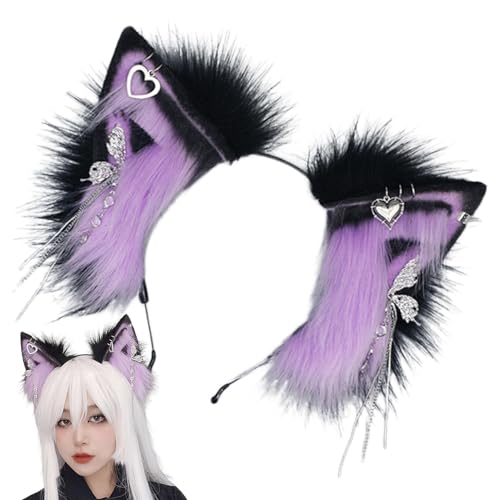 Weppduk Halloween-Stirnband für Damen, Tierohren – Stirnband für Tiere Cosplay für Damen, weiches und bequemes Haarzubehör für Tänze, Aufführungen von Weppduk