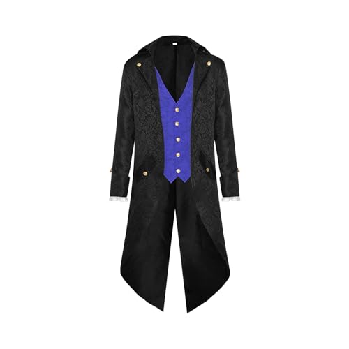 Weppduk Herren Gothic Jacke Steampunk Jacke Herren Frac Steampunk Redingote | Frac Gothic Frac Renaissance Cosplay Kostüm für Karneval von Weppduk