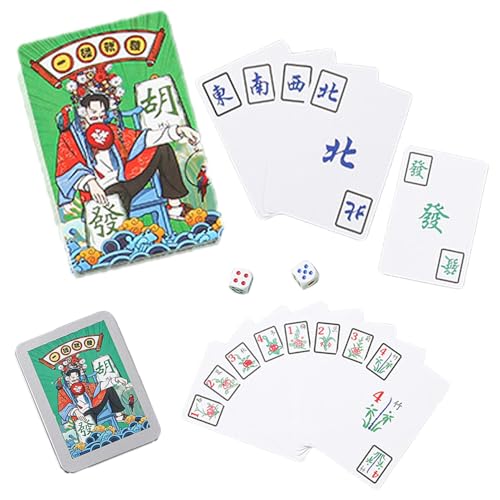 Weppduk Klassisches Mahjong-Kartenspiel, Mah Jong-Karten, Mah Jong Spielkarte, klassisches lustiges chinesisches Kartenspiel, Mahjong Card Strategiespiel für Familientreffen von Weppduk