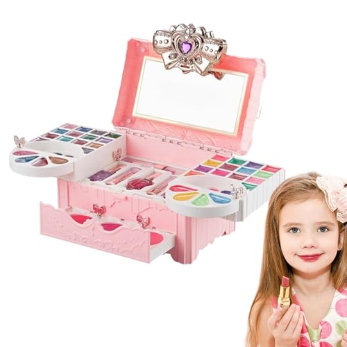 Weppduk Make-up-Set für Mädchen,Make-up-Set für Mädchen | Princess Toys Kosmetikset,Waschbares, sicheres Make-up-Set für Mädchen, Kindergeburtstage, Feiertage von Weppduk