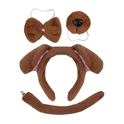 Weppduk Stirnband für Hundeohren, Kostüm für Erwachsene | Set mit 4 Kostümen für Hunde, verstellbares Hundekostüm, bequemes Kopfbedeckungs-Set für Kostüme, weich für Partys von Weppduk