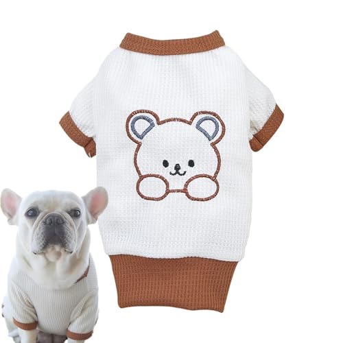 Weppduk Süßes Hundekostüm, Haustier weiche Weste Kleid atmungsaktive Kleidung, Weiches Weste-Kleid für Haustiere mit Bärenmuster, Welpenkleid, Chihuahua-Yorkie-T-Shirt-Kostüm von Weppduk