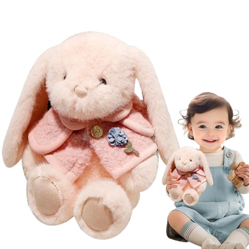 Weqizuerqi Bunny Plüsch, gefülltes Hasenplüschspielzeug - Niedliche tierische Kaninchengefüllte Plüsch | Cuddly Bunny Hugger Puppe mit Cape zu Weihnachten, Geburtstag, Ostern, Urlaub von Weqizuerqi