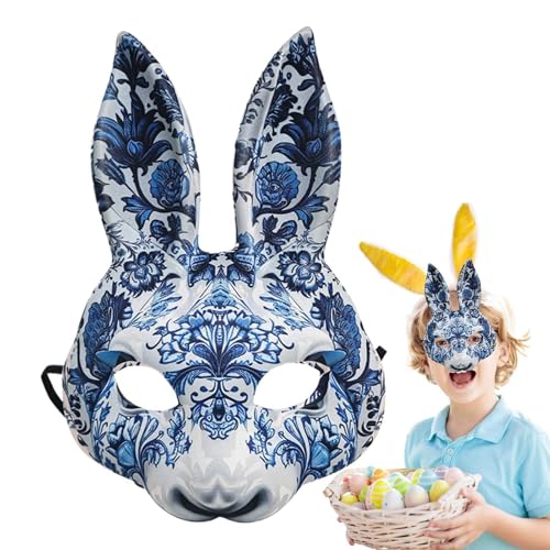 Weqizuerqi Hasenmaske, Ostertier, Maskerade Maske für Frauen – lustige -Gesichtsmaske zum Anziehen | Cosplay Kostüm Cover Gesicht für Halloween, Weihnachten, Ostern, Karneval von Weqizuerqi