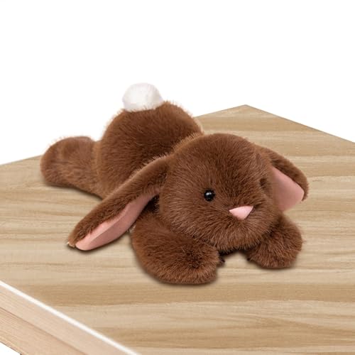 Weqizuerqi Lügen Kaninchen gefülltes Tier, Langohr Rabbit Plüsch - Huggable Bunny Plüsch mit Floppy Ohren - Geschätzte Kameradschaft, niedliche realistische kuschelige Tiere Sammlung für Wohnzimmer, von Weqizuerqi