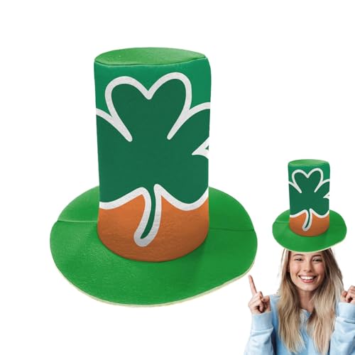 Weqizuerqi St. Patrick's Day Party Hut, St. Patricks Green Hat | Herrliche Stunden in Aussätzigen - Foto von Partyzubehör, Green Tree Topper, Kostümzubehör für Erwachsene von Weqizuerqi