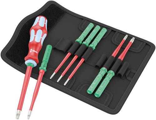 Wera Kraftform Kompakt VDE Stainless 8 extra slim 1 Elektriker Wechselklingen-Set von Wera