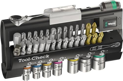 Wera Tool-Check 1 SB 05073220001 Bit-Set 32teilig Schlitz, Kreuzschlitz Phillips, Kreuzschlitz Pozid von Wera