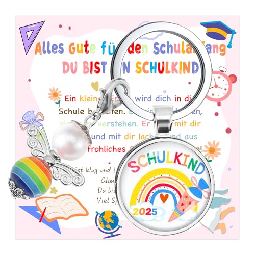 Werfunee Einschulung Geschenk Schultüte Mädchen Schutzengel Schlüsselanhänger für Schulkind - Füllung Schulanfang Glücksbringer mit Grußkarte Geschenkbox. Werfunee Einschulung Geschenk Schultüte Mädchen Schutzengel Schlüsselanhänger für Schulkind - Füllung Schulanfang Glücksbringer mit Grußkarte Geschenkbox. von Werfunee