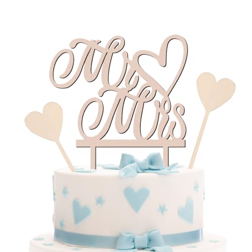 Holz Cake Topper Hochzeit Mit Mr & Mrs Torten Deko Herzförmige Karte Liebeseinsätze Tortenaufsätze Geeignet Für Heiratsanträge Verlobungen Hochzeiten Jubiläen Holz Cake Topper Hochzeit Mit Mr & Mrs Torten Deko Herzförmige Karte Liebeseinsätze Tortenaufsätze Geeignet Für Heiratsanträge Verlobungen Hochzeiten Jubiläen von Werownsgso
