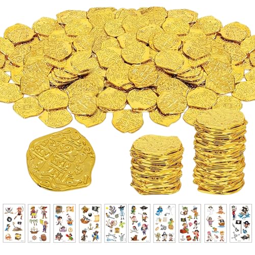 Werownsgso 100 Stück Piraten Goldmünzen Piratenschatz Piratendekorationen für Kinder Piraten Tattoo Aufkleber Piraten Schatzsuche Deko für Kindergeburtstag Mitgebsel Halloween Werownsgso 100 Stück Piraten Goldmünzen Piratenschatz Piratendekorationen für Kinder Piraten Tattoo Aufkleber Piraten Schatzsuche Deko für Kindergeburtstag Mitgebsel Halloween von Werownsgso