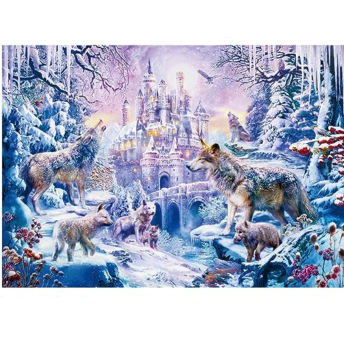 WESEN Puzzle 1000 Teile, Tierwert, Blumen, Vögel, Hunde, Katzen Puzzle 1000 Teile, Frohe Weihnachten Elch/Hund/Wolf Schloss/Tier 1000 Teile Puzzles Spielzeug für Erwachsene Kinder von WESEN