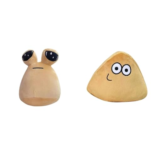 2pc Pou Plüsch,22cm My Pet Alien Pou Plüshies Kinder Pou Plüsch Spielzeug für Geschenk,Cartoon Anime Stofftier für Haus Schlafzimmer Dekoration, Geburtstag Weihnachten Wahl für Jungen Mädchen Fans von Wetoothi