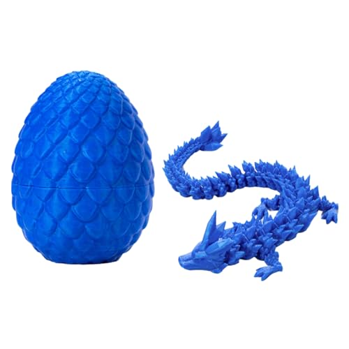 Wezalget 3D-Gedruckter Drache im Ei | Abnehmbares Kristalldrache-Fidget-Spielzeug 3D-Drachenei mit Drachen im Inneren Dekorative Ostereierfüller, Schreibtisch-Ornament für zu Hause von Wezalget