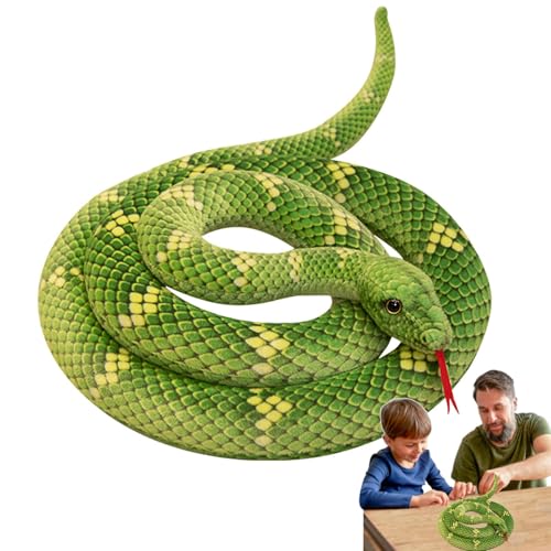 Wezalget Anaconda Schlangenplüsch,Schlangenstofftier | Realistisches Schlangen-Kuscheltierspielzeug, 190 cm lang | Großes Anaconda-Plüschtier, realistische Schlange, gefüllte Pluhies, von Wezalget