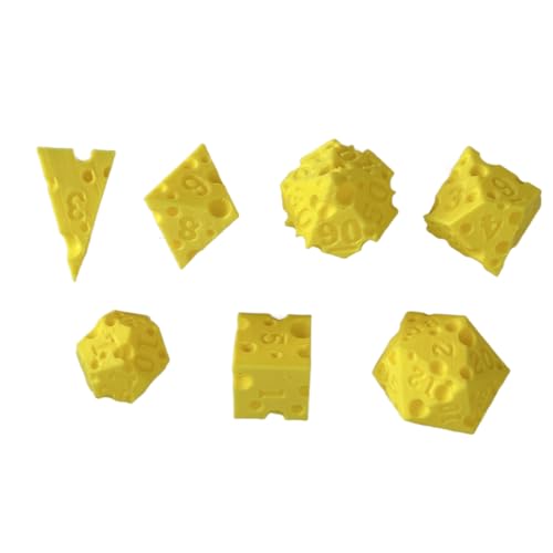 Wezalget Cool Dice - 7-teilige Käse-Roll-Würfel | 3D-gedrucktes interaktives Requisit für Rollenspiel Mathe Lernen Unterricht Entscheidungsfindung Reise Party Klassenraum Familiennacht Wezalget Cool Dice - 7-teilige Käse-Roll-Würfel | 3D-gedrucktes interaktives Requisit für Rollenspiel Mathe Lernen Unterricht Entscheidungsfindung Reise Party Klassenraum Familiennacht von Wezalget