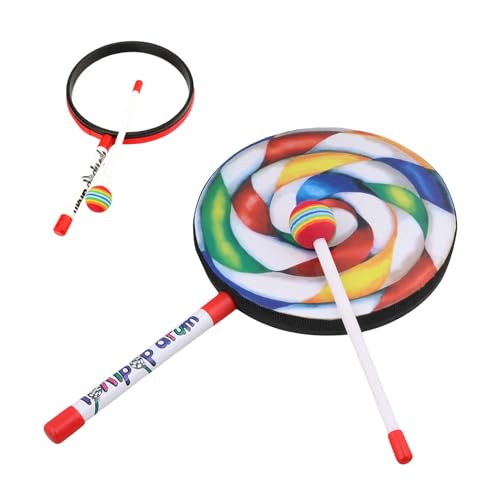 Wezalget Lollipop Handtrommel - Lollipop-Trommelspielzeug,Hand-Auge-Koordinations-Musikspielzeug, pädagogisches Kinderspielzeug für den Unterricht, Vorschulgeschenke, ab 3 Jahren von Wezalget