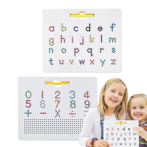 Wezalget Magnetisches Buchstaben-Zeichenbrett, Magnetisches Alphabet-Zeichenbrett | 2-in-1 magnetisches Stahlkugel-Zeichenbrett - Stem Toy Letters Learning, Magnet Bead Tablet Pad, Üben von von Wezalget