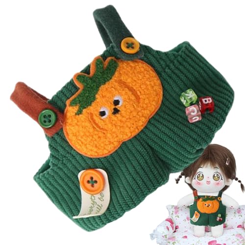 Wezalget Plüschpuppen-Anziehsachen, Plüschpuppen-Outfit,15cm Anziehpuppenkleidung - Mit Gemüse gefüllte Plüsch-Overalls, niedliches Plüschpuppenspielzeug-Kostüm, abnehmbar für 20 cm große Kuscheltiere von Wezalget