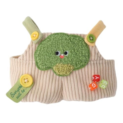 Wezalget Plüschpuppen-Overalls,Plüschpuppen-Anziehsachen, 15cm Anziehpuppenkleidung, Mit Gemüse gefüllte Plüsch-Overalls, niedliches Plüschpuppenspielzeug-Kostüm, abnehmbar für 20 cm große von Wezalget