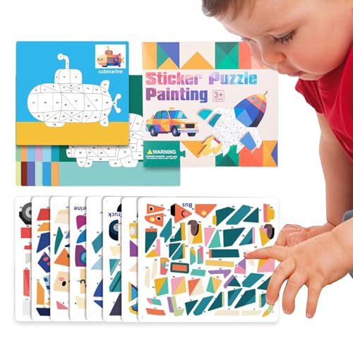 Wezalget Puzzle mit Aufklebern für Kinder | 3D-Tierbücher Lernen Kinder - Lernspiele Feinmotorik Fahrzeuge Cartoon Geschenk Haus Kindergarten Wezalget Puzzle mit Aufklebern für Kinder | 3D-Tierbücher Lernen Kinder - Lernspiele Feinmotorik Fahrzeuge Cartoon Geschenk Haus Kindergarten von Wezalget