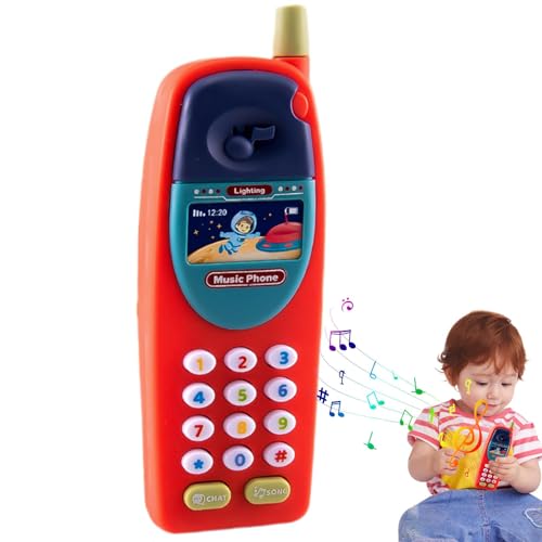 Wezalget Spielzeug-Handy, Kindertelefonspielzeug,Musik-Player-Fake-Telefon für Kinder, beruhigender Ton und Licht | Lustiges Mobiltelefon für die frühe Bildung von Kindern für Jungen und Mädchen von Wezalget