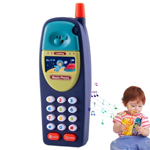 Wezalget Telefonspielzeug,Handyspielzeug für Kinder | Beruhigender Klang und Licht, Musik-Player fürs Handy abspielen - Interaktives lustiges Telefon für Kinder, Spielzeug zum Geschichtenerzählen von Wezalget