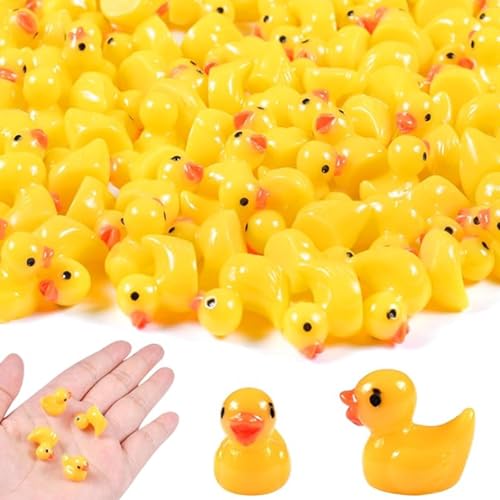 100PCS Mini Enten, Mini Resin Ducks, Mini Enten Harz, Mini Resin Ducks, Mini Resin Duck Kleine Figuren, für DIY Aquarium Garten Landschaft Puppenhäuser von Wffeila