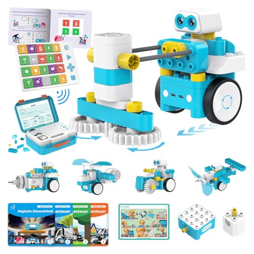WhalesBot C3 Pro 12-in-1 Mint Roboter Bausatz, Klemmbausteine ohne Bildschirm, Intelligentes Panel zum Programmieren, Kreatives Lernspielzeug & Geschenk für Kinder ab 5 Jahren WhalesBot C3 Pro 12-in-1 Mint Roboter Bausatz, Klemmbausteine ohne Bildschirm, Intelligentes Panel zum Programmieren, Kreatives Lernspielzeug & Geschenk für Kinder ab 5 Jahren von WhalesBot