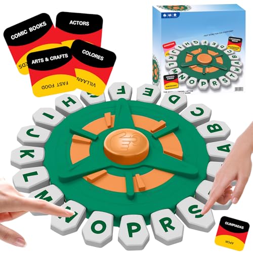 Think Words Spiel Deutsch,Brettspiele Wortspiel Buchstaben Spiel Quickstop Spiel für Erwachsene Kinder Wörter Sturm Spiel Buchstaben Drücken Wortspiel Familienspiel für 2-8 Spieler Ab 9 Jahren von Whaline