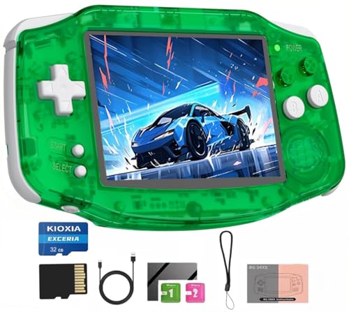 RG 34XX Handheld Spielekonsole,Retro Konsole RG34XX Eingebaut 32G+64G mit über 5000+ Spielen,3,4 Zoll IPS Screen 3500mAh,Handheld Game Console Support Wi-Fi Multiplayer und HD TV-Ausgang(Grün) von Whatsko