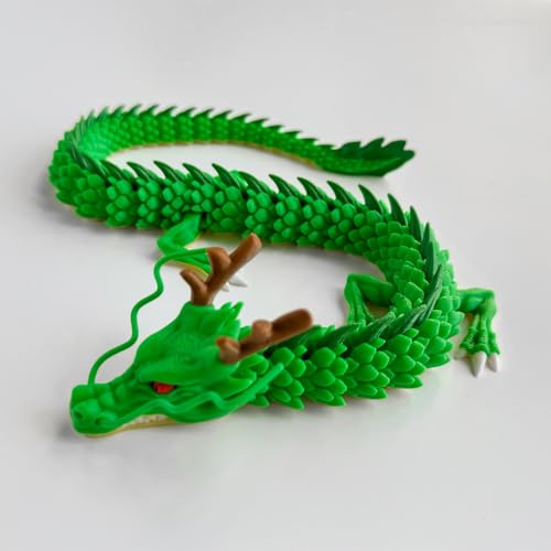 Whattiho 3D Printed Dragon, Articulated Dragon Fidget Toy Posable Flexible Dragon Toys for Car Decoration and Ornament Figures von Whattiho