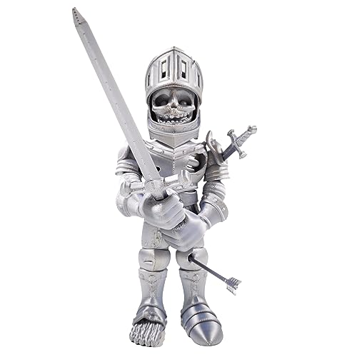 Whattiho 3D Printed Skeleton Knight, Articulated Skeleton Knight, Flexible Skeleton Figure with Removable Accessories, 3D Printed Fidget Toy Novelty Skeleton Halloween Decor (Silver) von Whattiho