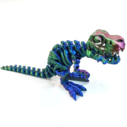 Whattiho 3D-gedrucktes Dinosaurier-Skelett, T-Rex, flexibel, Tyrannosaurus Rex, bewegliches Fidget-Spielzeug von Whattiho