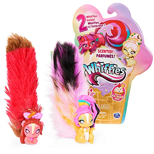 Whiffies, Eisdiele 2er Pack, Surprise Collectible Tiere mit duftenden Plüschschwänzen (Stile können variieren), Kinderspielzeug für Mädchen ab 5 Jahren von Whiffies